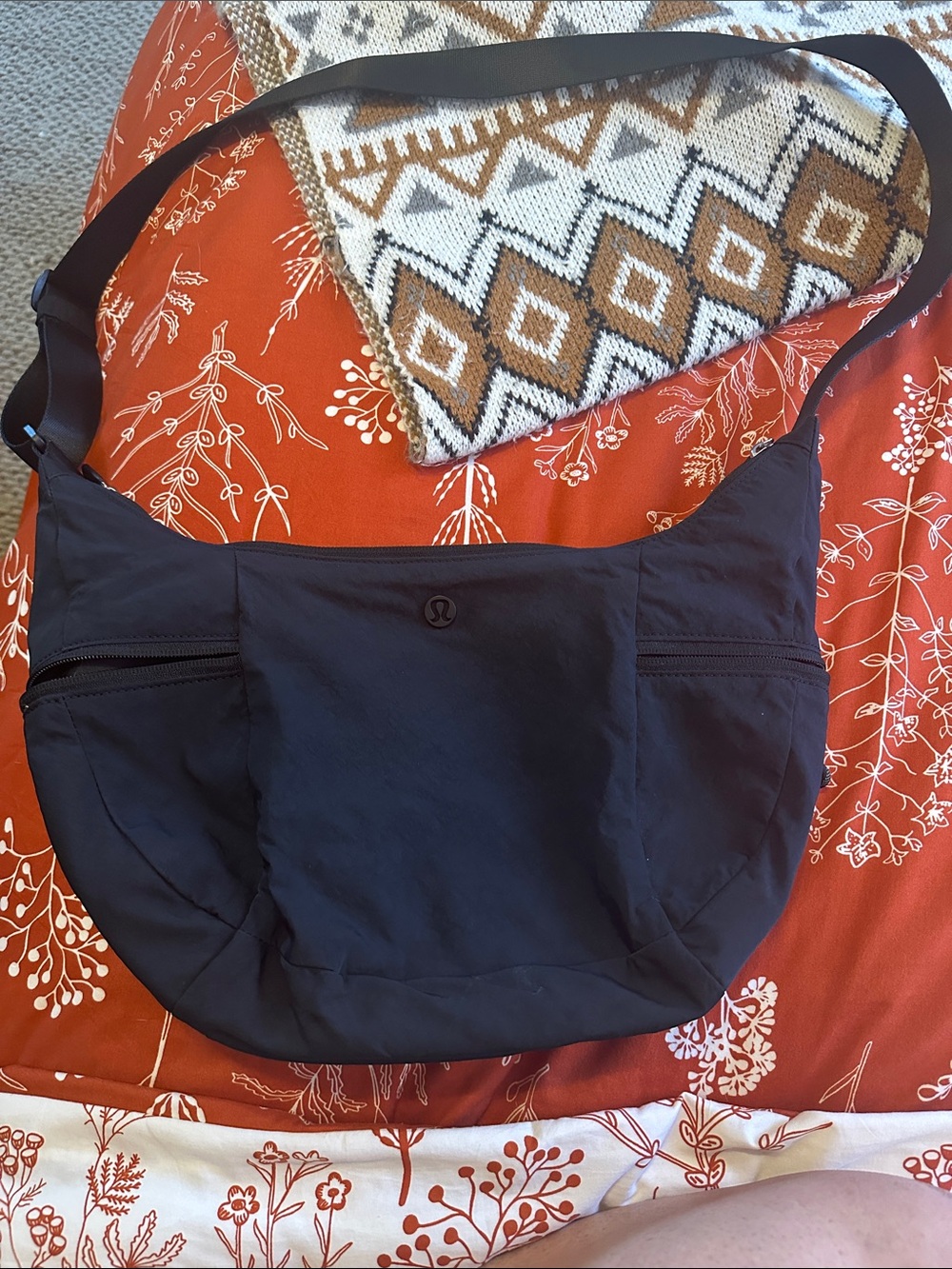 lululemon black lightweight camisole with subtle logo